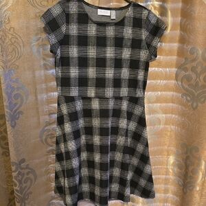 The Children's Place Black & White Plaid Skater Dress